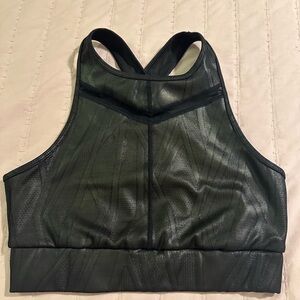 Vimmia Black Leather/ Mesh Sports Bra Sz S